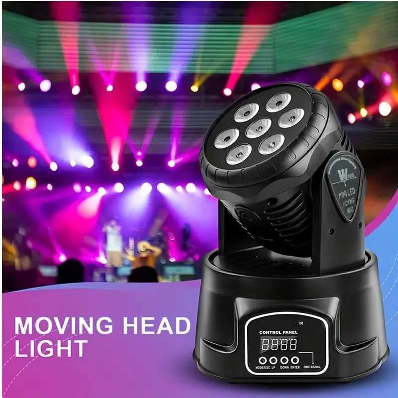 4PCS LED Lights 7*10W Moving Head Stage Lights RGBW Professional Disco Light Home Party Stage Lamp DMX512 Sound Control Light Z250320