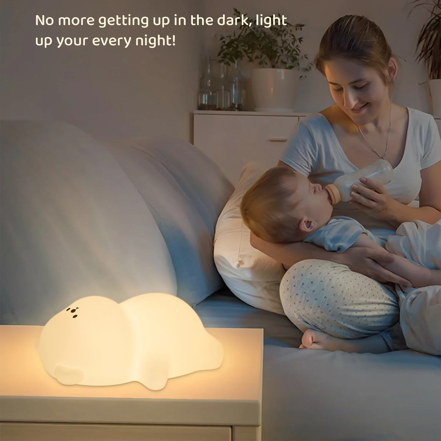 Cute Silicone Night Lamp Lying Flat Bear Desktop Decorative Light Indoor Creative Atmosphere Lamp Baby Night Lamp Children Gift 250319