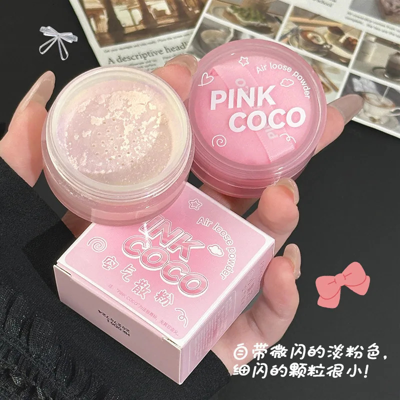 Air Set Loose Powder Concealer Oil Control Long Lasting Powder Embellishes Skin Tone with Natural White Loose Powder Makeup 250319