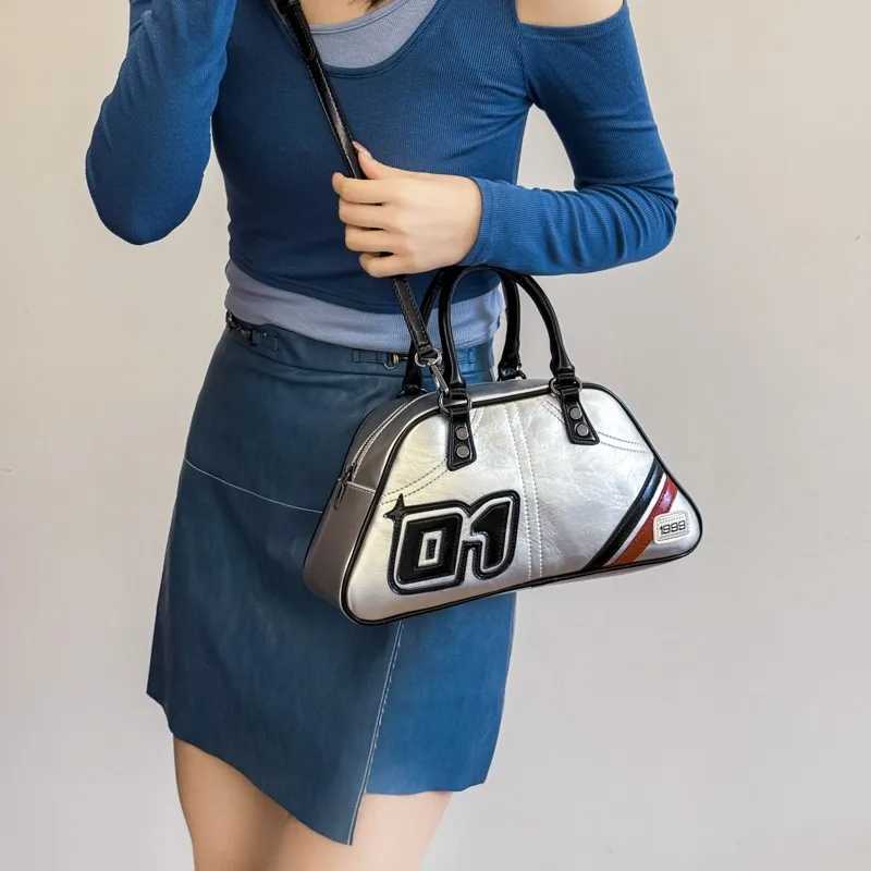 Trapezoidal Baseball Bag Lady Fashion Casual Travel Handbag Tote Large Capacity Shoulder Crossbody Bag PU Leather Sac A Main Y250607