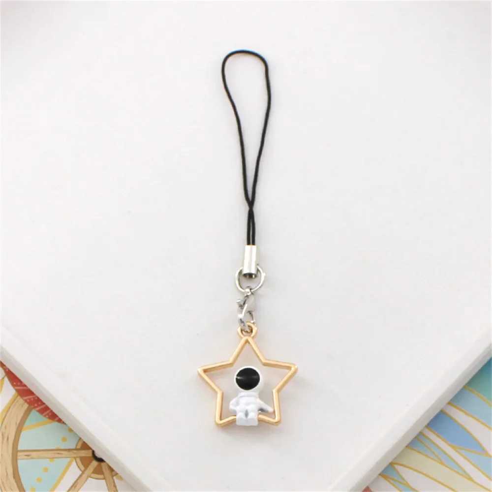 New Design 1 Piece Fashion Stars Moon Astronaut Mobile Phone Charms Cute Keychain Lanyard for Keys Smartphone StrapXJ250319