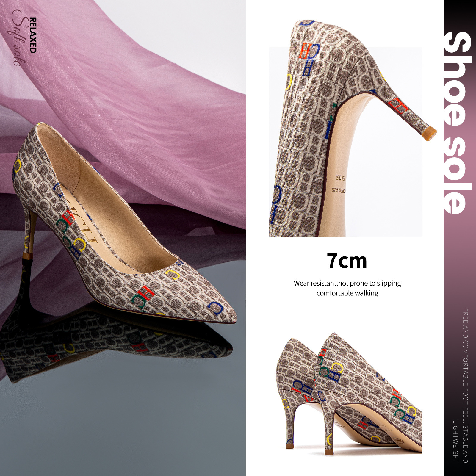 Designer CHCH French Women's Shallow Mouth Stiletto Heels Fashionable Versatile Pointed With A High Sense Of Luxury And Temperament Fashion Singl