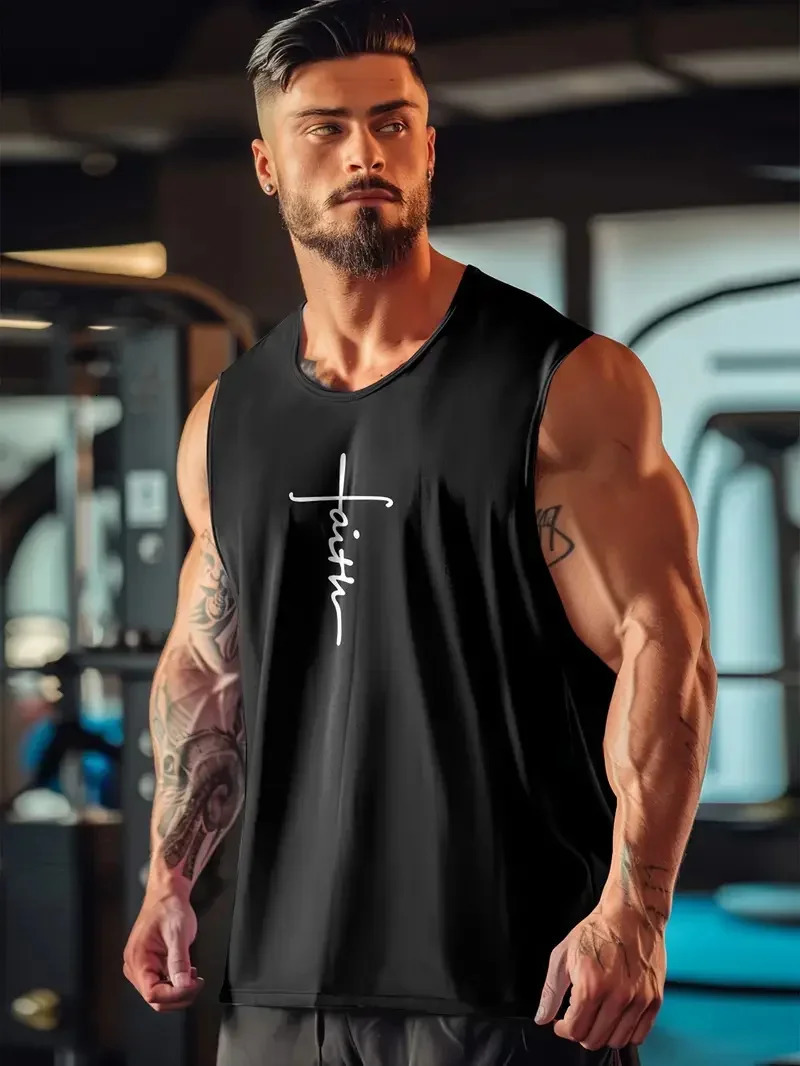 Summer Breathable Mens Tank Top Hip Hop Trend Harajuku Sleeveless Shirt Fashion Comfortable Run Sports Man Vest Casual Gym Tees 250320