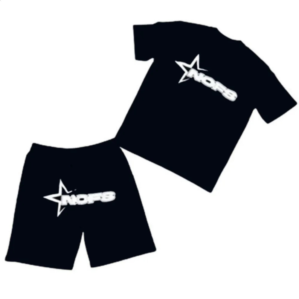 Y2K T-shirt Short Kpop Street Fashion Letter Print Unisex Short Sleeve Tops Casual Loose Drawstring Shorts Women Men Clothes Tee 250319