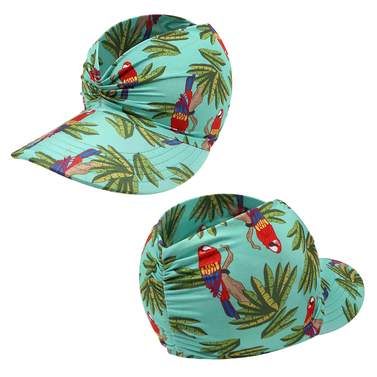 Womens Printed Sun Hat Sun Protection UV Protection Large Brim Face Blocking Outdoor Beach Leopard Print Swimming Empty Top Hat 250320