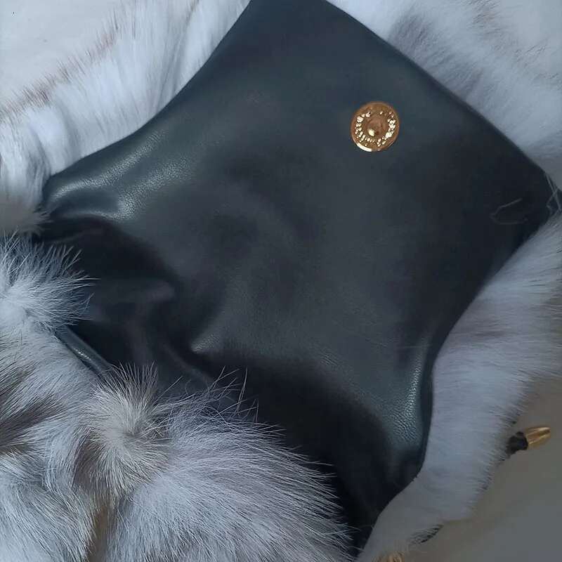 Women Winter Real Fox Handbag Fashion Warm Female Genuine Fur Small Shoulder Bag