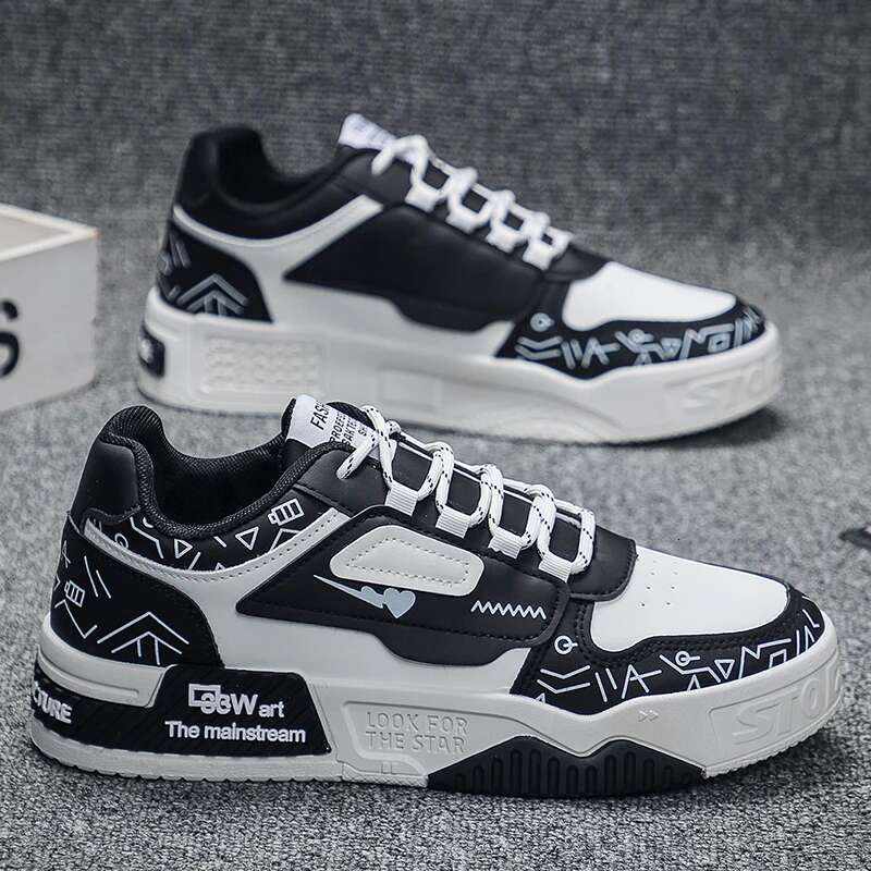 2025 New Summer Men's Leisure Sports Outdoor Tennis Training Black and White Thick Bottom Designer Fashion Board Shoes
