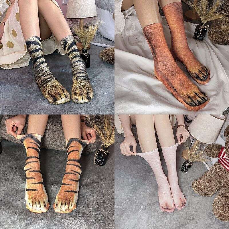 Simulation 3D For Cats, Dogs, Chickens, Claws, Leopard Print Animal Print, Funny Personality, And Fun Socks