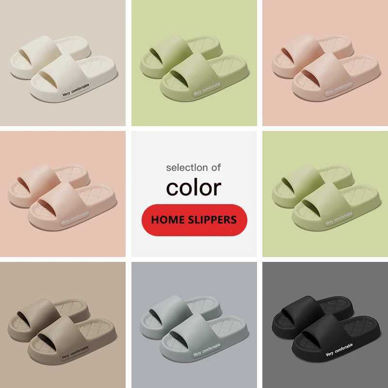 Summer Letter Print Wen Slippers Thick Flat Outdoors Beach Slides For Men Bath Sandals Couple Ladies Shoes Y250320
