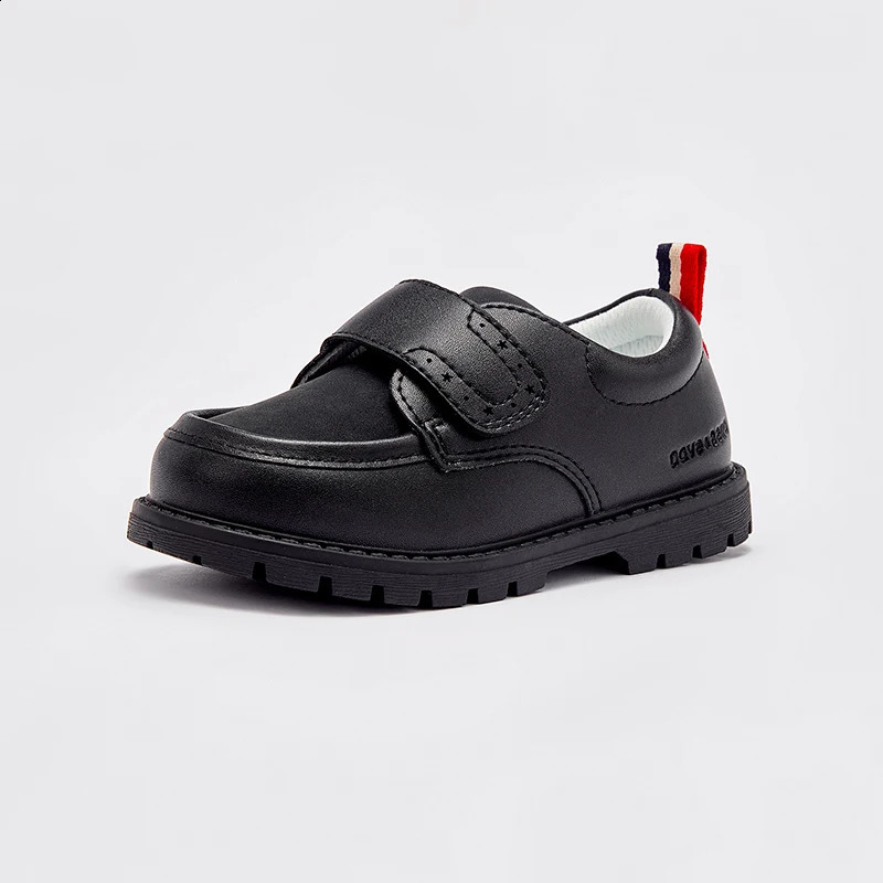 Dave Bella Kids Leather Shoes Girls Princess Shoes Boys Breathable Flats Black Beige Child Baby Toddlers Leather Shoes DB3241763 250319