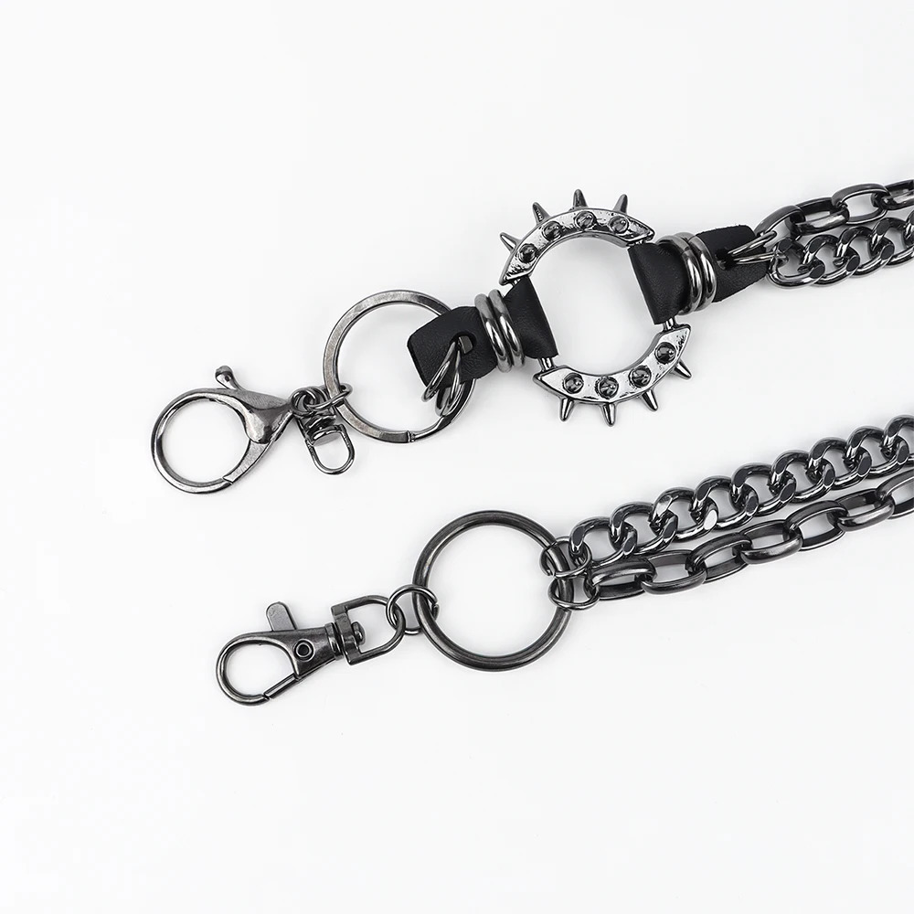 Metal Punk Rock Layered Chain Keychains For Men Women Waist Key Chain Wallet Jeans Hip-hop Pants Belt Chains Jewelry Accessories 250320