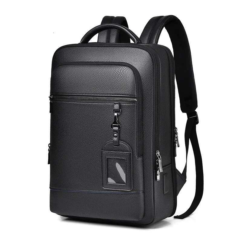 Executive Backpack Men PU Leather Satchel USB Charging Briefcase Travel Laptop Office Business Shoulder Back Pack Male