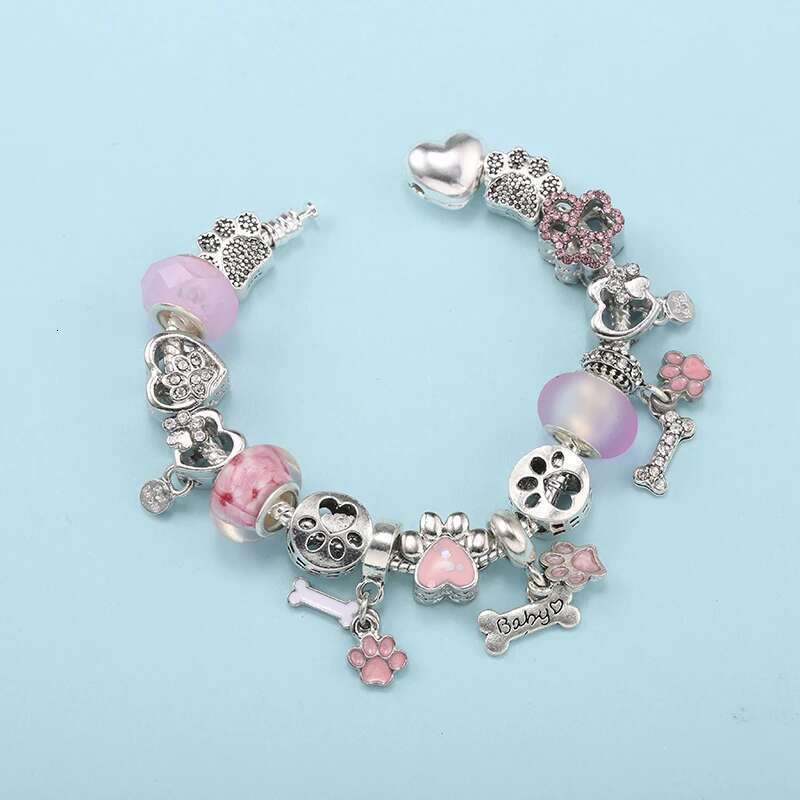 Hot Sale Hollow Foot Beads Charm Bracelets Fit DIY Brand Bracelets For Women Men Girlfriend Bijoux Pulseras Jewelry Gift