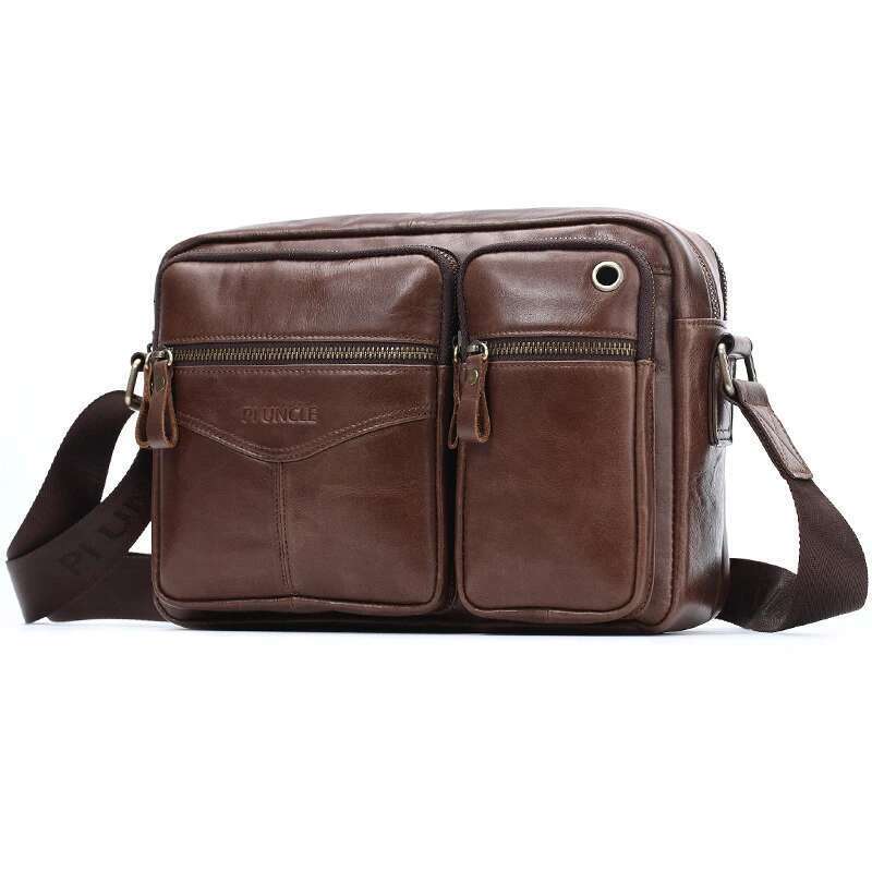 New 2024 Genuine Shoulder Casual Leather Men's Pad Messenger Male Business Crossbody Bag Hot Handbag for Men