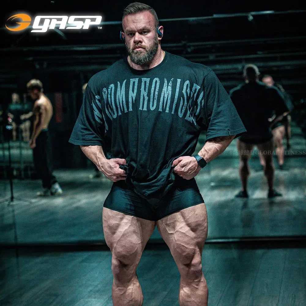 GASP NC iron tee GAISE Pu iron will be wide pure cotton printed thick sports short sleeved men and womenT250319