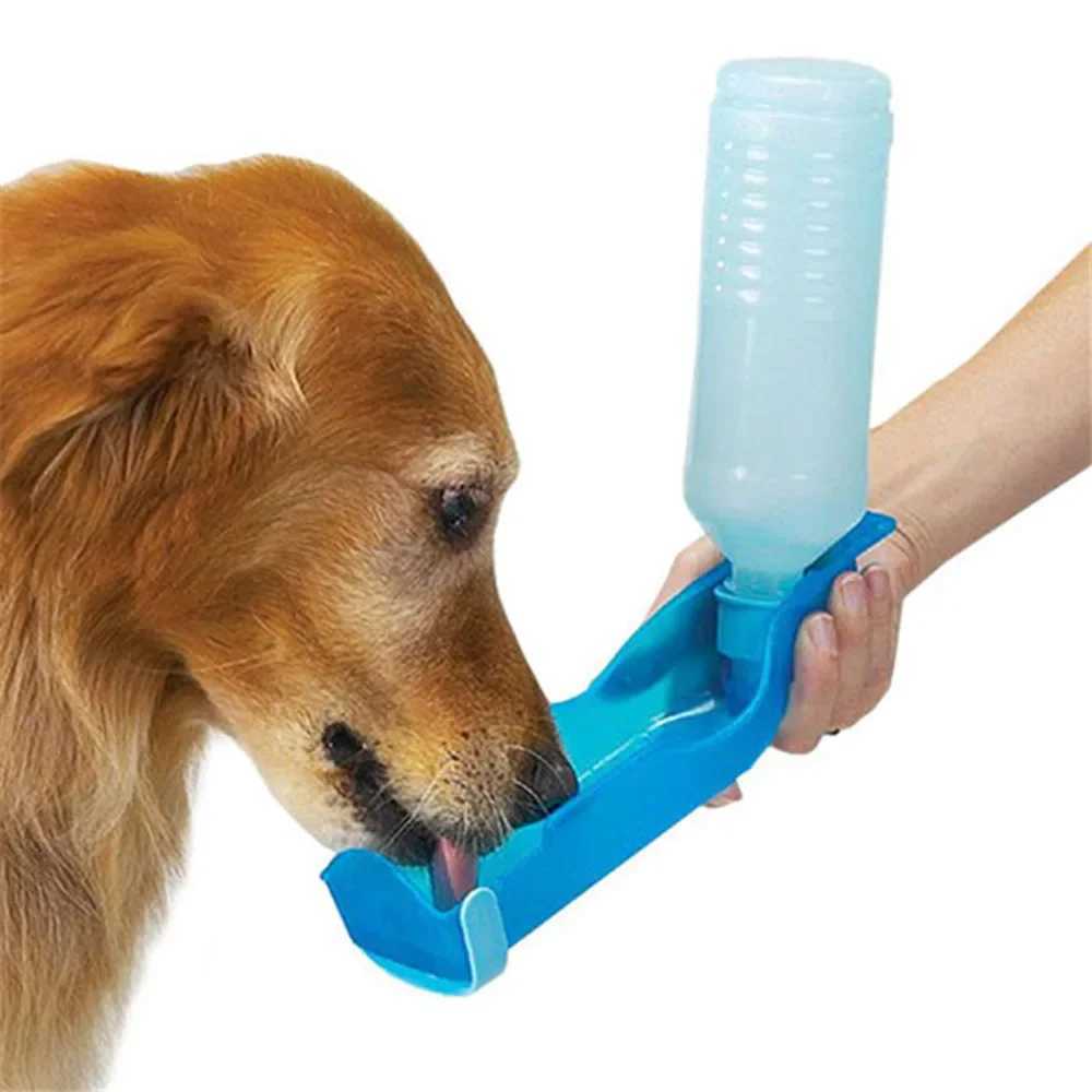 250/500ml pet cat and dog water bottle foldable portable beverage bottle travel outdoor beverage bowl Y250319