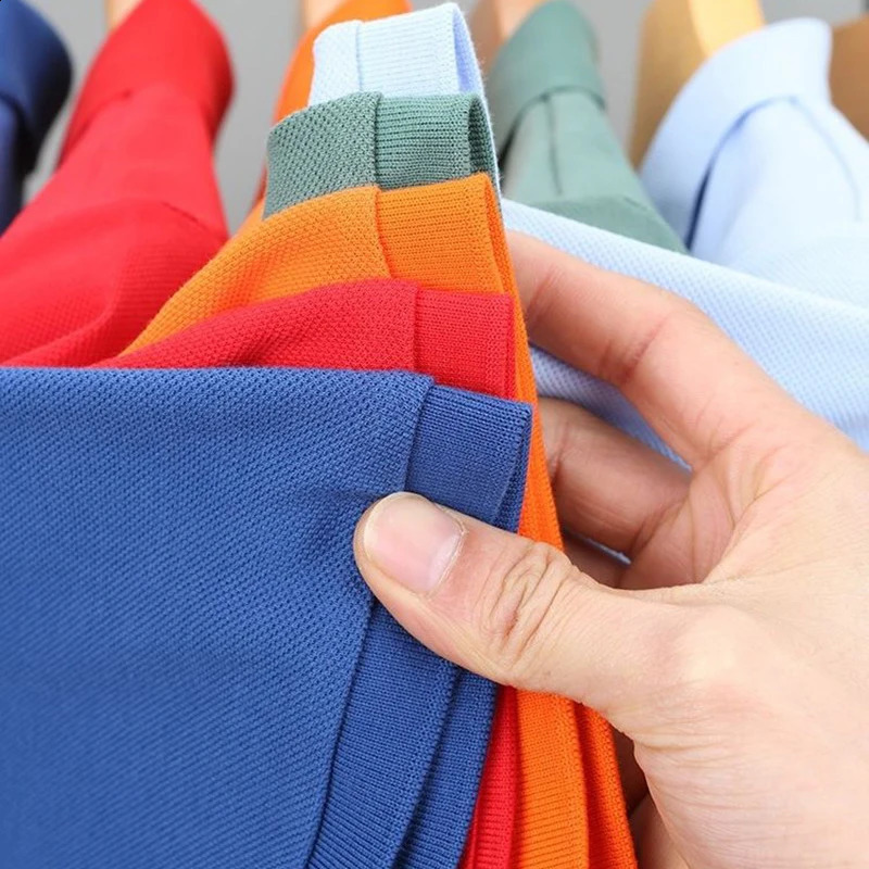 100% Cotton Mens Clothing Embroidered Polo Shirt Summer Business Casual Lapel Short Sleeve T-shirt Top S-5XL 250319