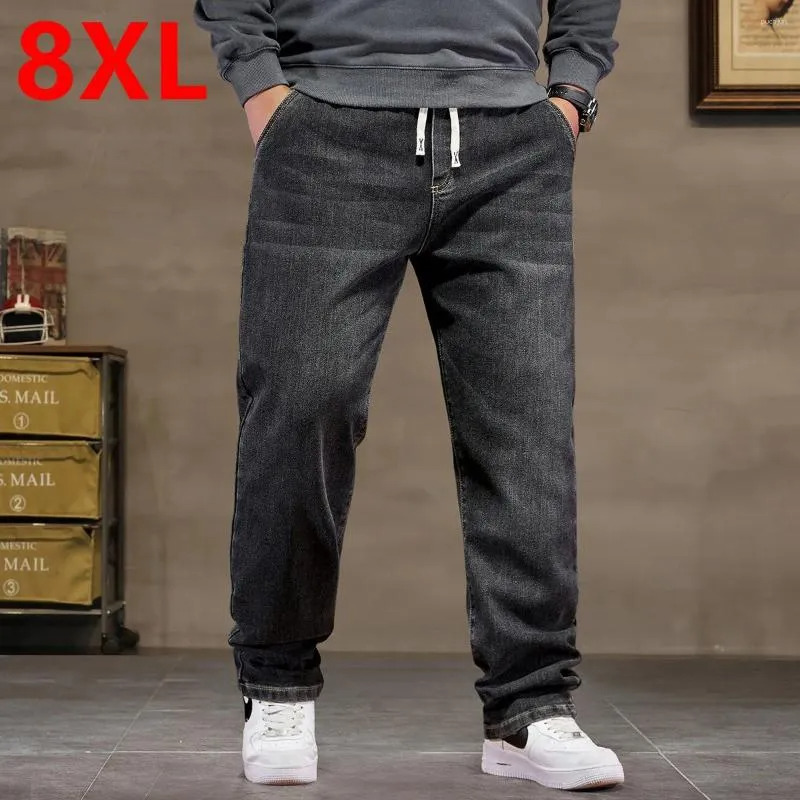 2025 S Fashion Designer Men S Jeans Plus Size Men Loose Straight Autumn Man High Elasticity Father Trousers For XL XL XL XL