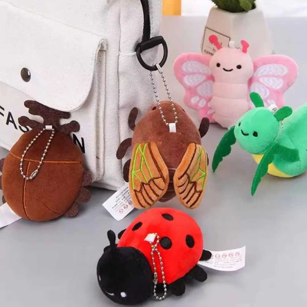 Creative insect series animal keychain plush doll cartoon keychain pendant toy hanging decoration car keychainXJ250319