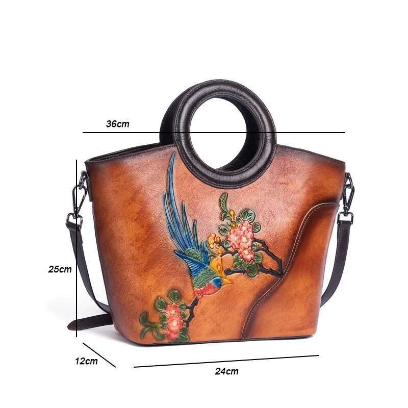 MOTAORA Vintage Emed Cow Leather Handbags Women Bag Fashion Female Handbag Real Cowhide Large Capacity Ral Shoulder Bags
