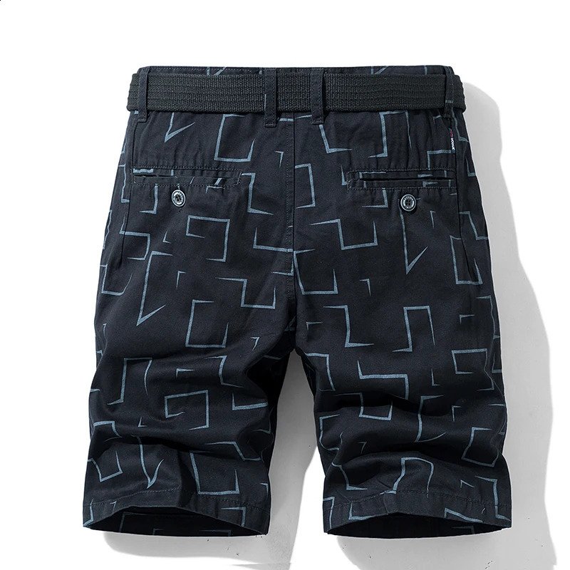 Summer thin multi pocket pure cotton work clothes shorts for men loose straight leg five point casual over knee beach 250319