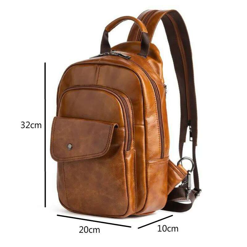 MOTAORA Men's Retro Mini Backpack 2025 New Genuine Leather Multifunctional Backpacks For Men Vintage Handmade Male Chest Bags