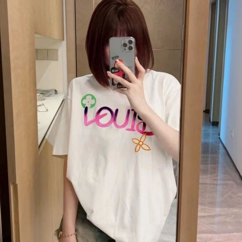 designer tshirt womens clothes oversized Womens T-Shirt Woman Shirts Clothing Women Tops Crop Top Tee Short Sleeve Letter Print Fashion Summer Pullover