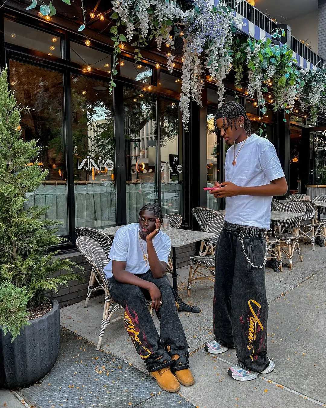 High Street Hip Hop New Black Denim Pants Y2k Goth Harajuku Men Clothing Ripped Baggy Jeans Casual Wide Leg Trousers StreetwearT250319