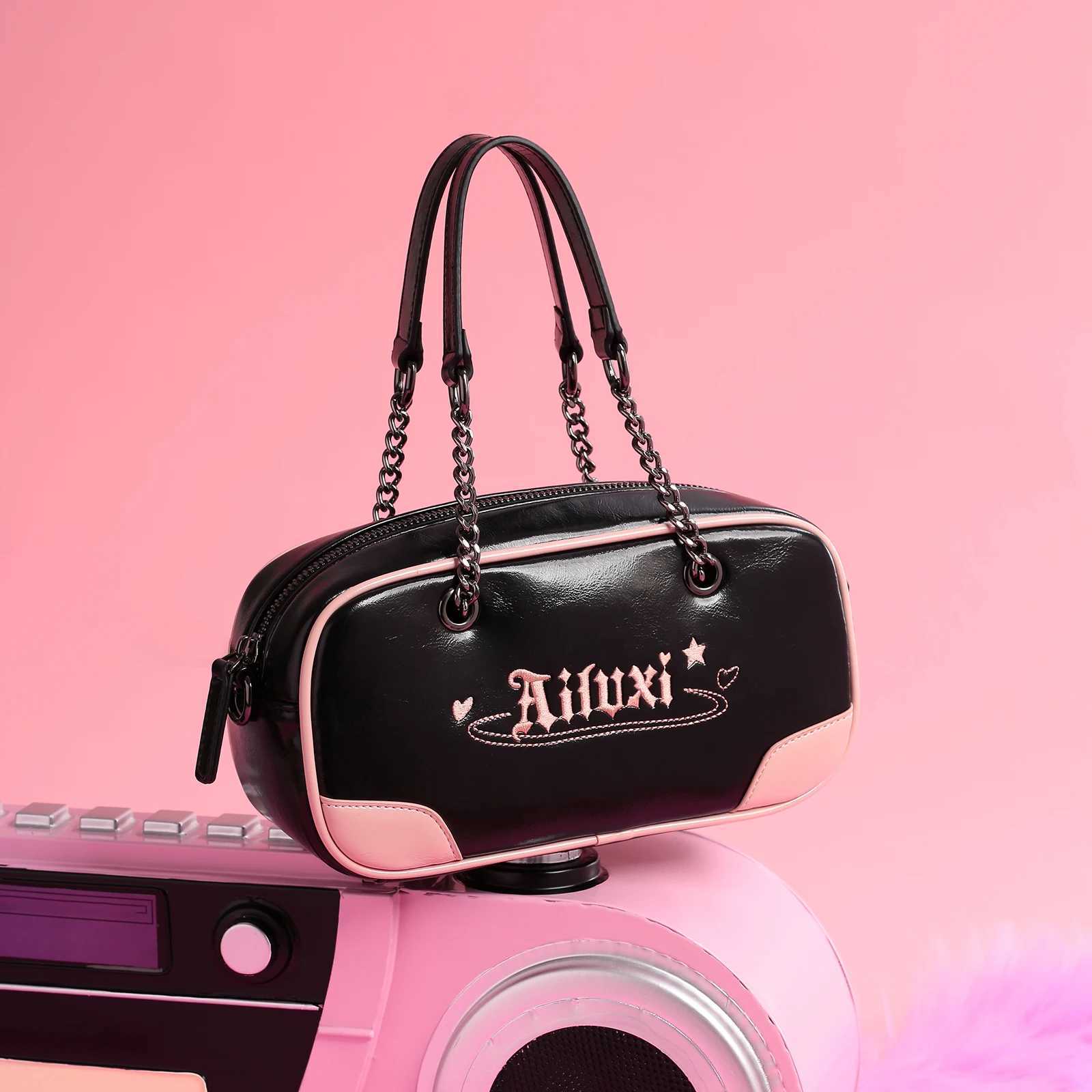 AILUXI New Original Design Boston Bag Luxury Replica Bowling Bag Textured Leather High-Quality Premium Handbag Y250319