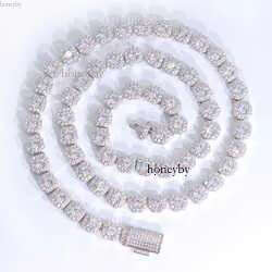 necklace moissanite chain Custom d Vvs Moissanite Dia Cuban k S Sier 8mm 12mm Large Tennis Chain