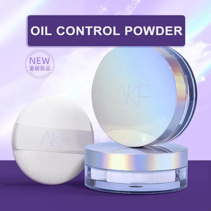 AKF Loose Powder Matte Oil Control Finish Face Setting Powder Waterproof Long-lasting Soft Light Face Concealer Cosmetic 250319