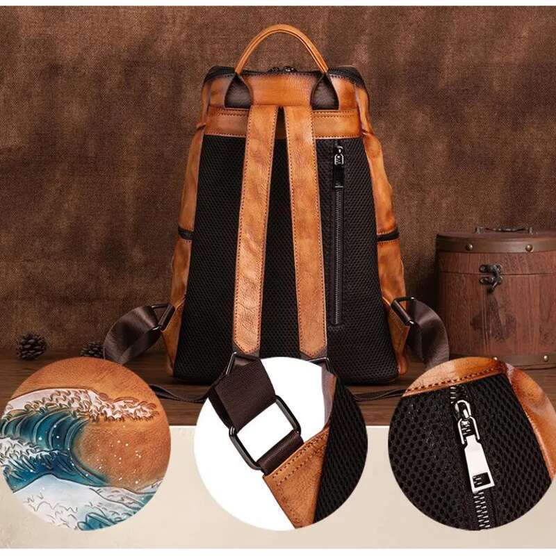 MOTAORA Large Capacity Vintage Backpacks For Women Genuine Leather Travel Bag High Quality Handmade Women's Backpack Female Bags