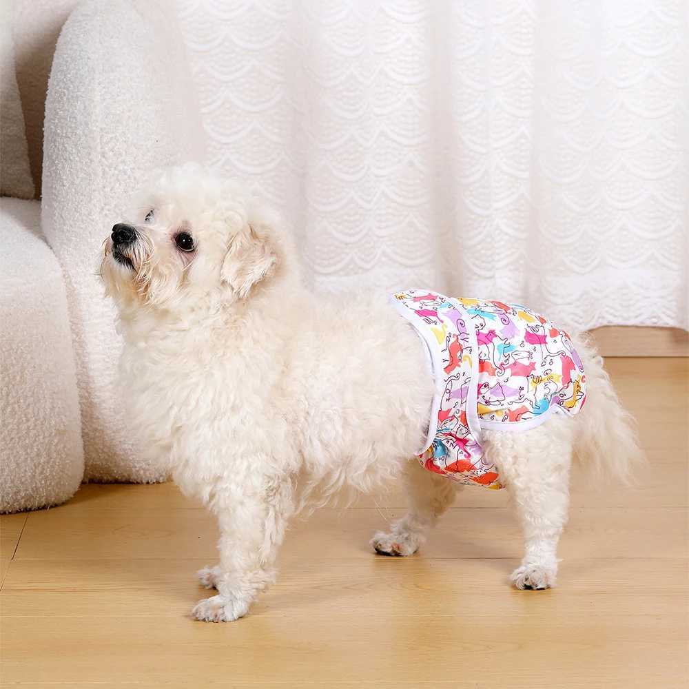BIAI New1pc Reusable Womens Dog Diaper Washable Cloth Diaper with Hook and Loop Waterproof Soft Polyester Fabric Dog Pants Y250320