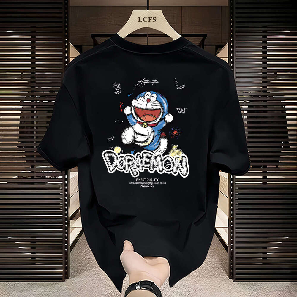 2024 Summer New Colorful Cartoon Printing Fashionable Style Versatile Men's Casual Short sleeved T-shirt Trendy