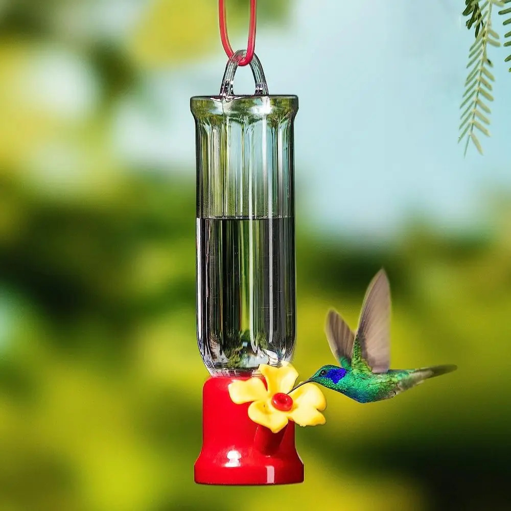 1 portable bird water dispenser with hanging wire transparent plastic leak proof hummingbird feeding bottle supplies 250320