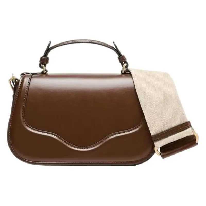 New retro leather cross body bag for women 2025 designer womens flip shoulder bag armpit handbag and wallet Y250319