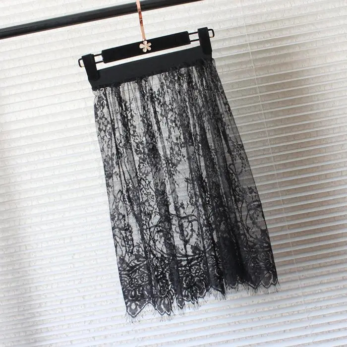 Women Skirt Extender Lace Hollow Out A-Line Women Lady Lace Slip Casual Skirt Underskirt Petticoat 250320