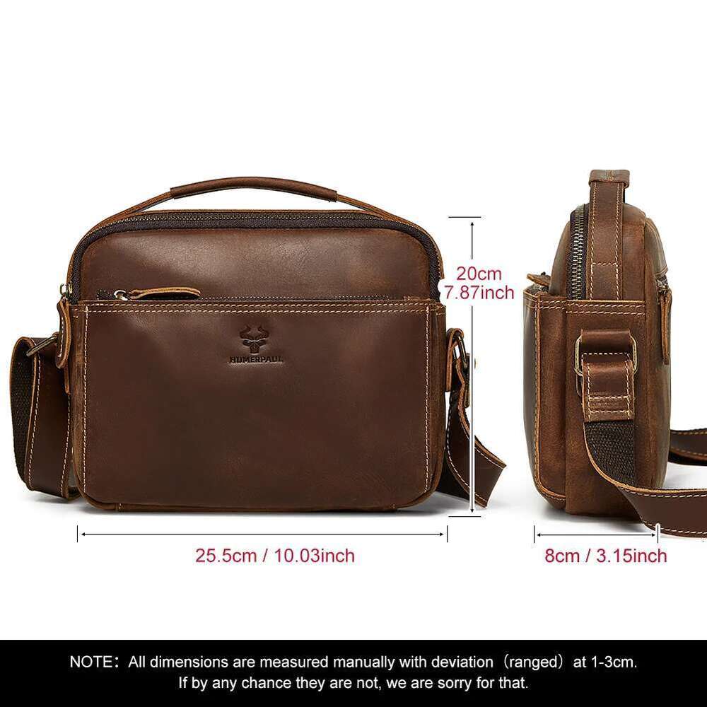 100% Genuine Crossbody for Men Business Briefcase Messenger Bag High Quality Full Grain Leather Male Shoulder Bags