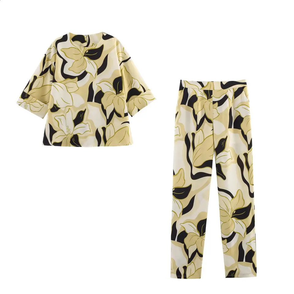 Trafshe Elegant Womens Pants Set Trouser Printed Match Summer 2175556 250319