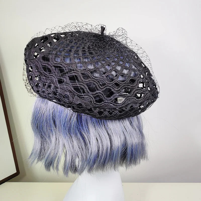 04-my ins chic Elegant mesh hollow n lady beret cap women Leisure painter hat 250320