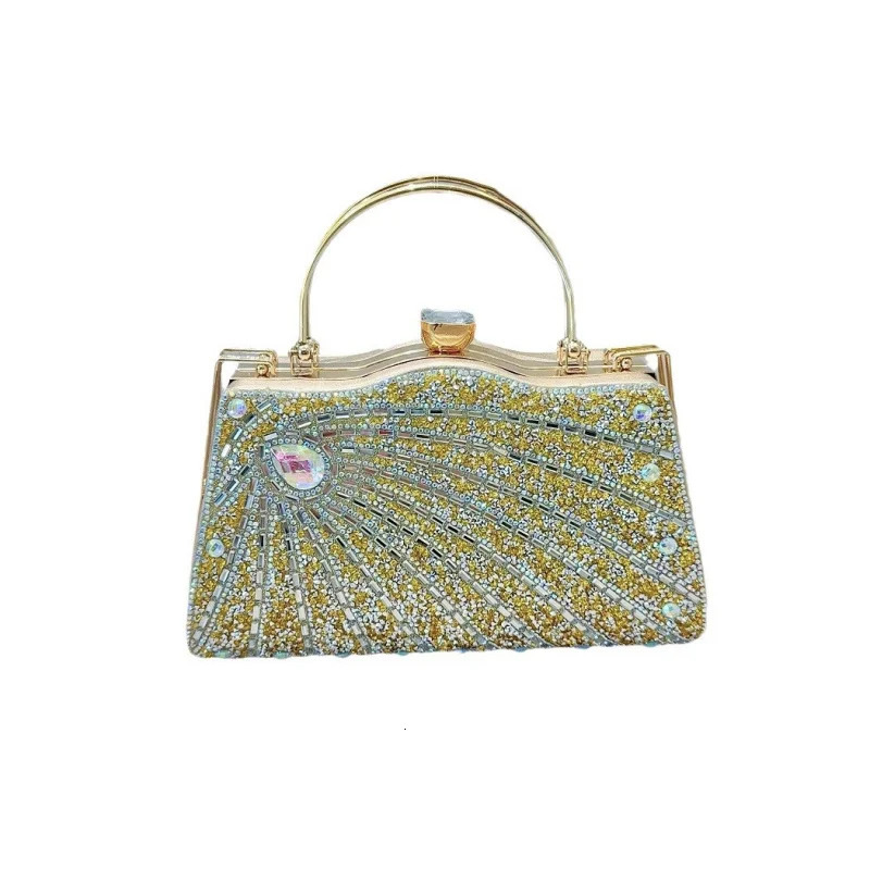 New-border European and American Style-encrusted Handbag Simple Fashion Dress Bag Banquet Bag Evening Bag Shoulder R250320