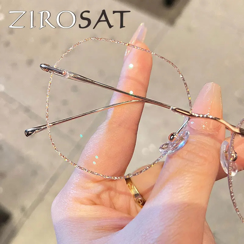ZIROSAT 8925-B Tint Lenses Myopia Glasses Reading Glasses Rimless Glasses Frame for Men or Women 250228