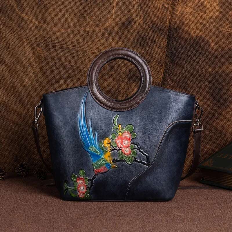 MOTAORA Vintage Emed Cow Leather Handbags Women Bag Fashion Female Handbag Real Cowhide Large Capacity Ral Shoulder Bags