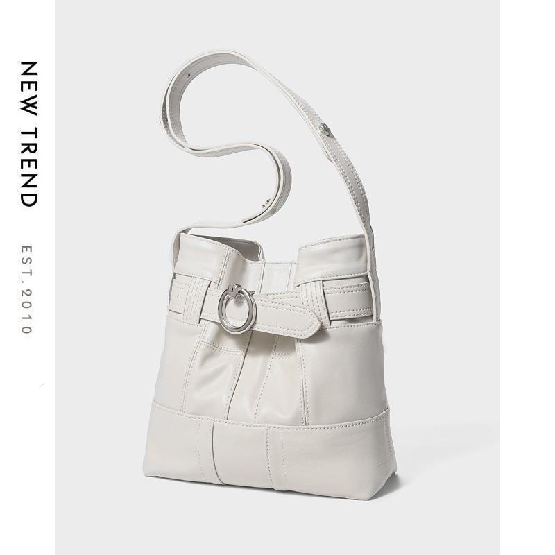 Bag Korean Lazy Style New Niche Design Single Shoulder Underarm Leather Diagonal Cross Bucket Bag Shoulder Bags