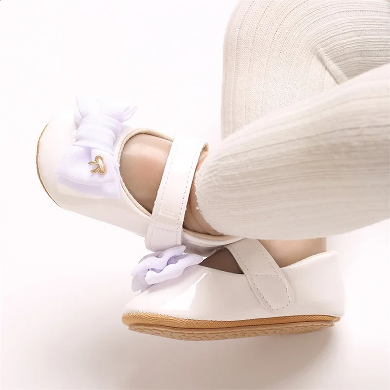 Infant Girls Bowknot Mary Jane Flats with Non-Slip Sole Cute Princess Dress Shoes for borns Adorable Crib Shoes 250319