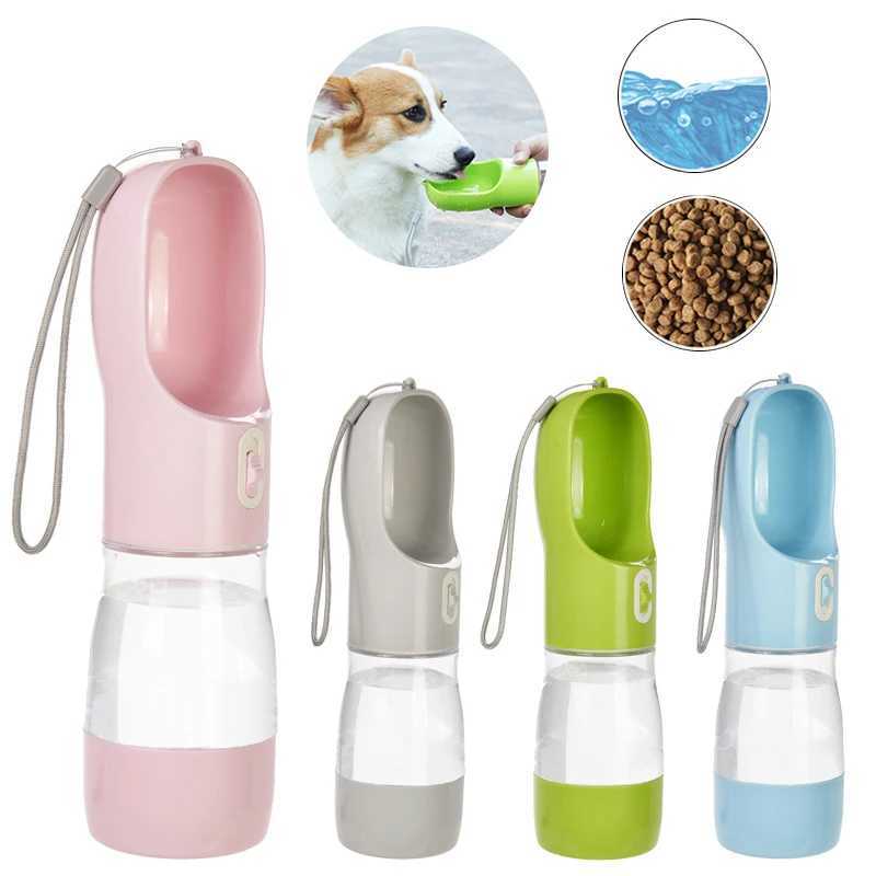 2-in-1 Pet Dog Water Bottle Cat Food Dispenser Portable Multi functional Beverage Bowl Suitable for Small Dogs Travel Puppy Supplies Y250319