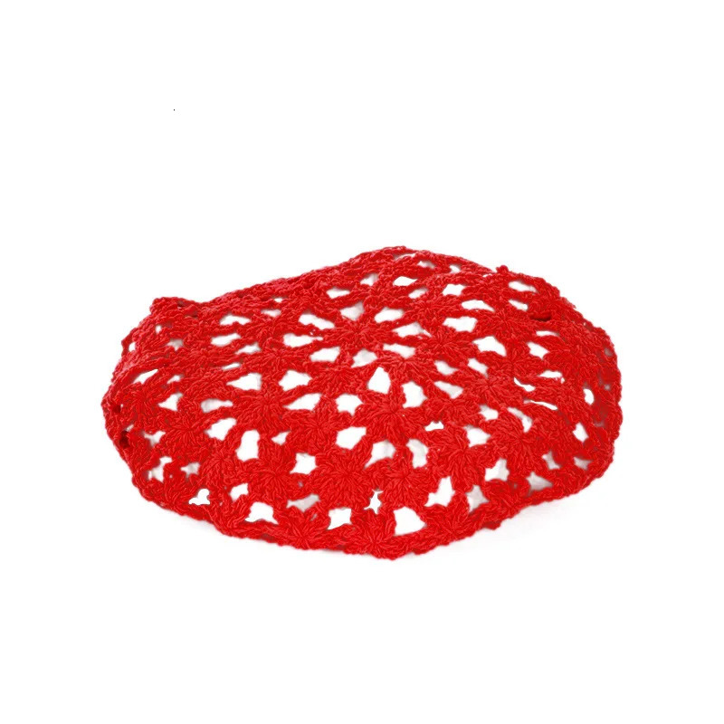 Hollow Out n Womens knitted hat Beanies Lady Girl Beret hat Crochet Soft Artist hat French Painter Pumpkin hat Caps Gorro 250320