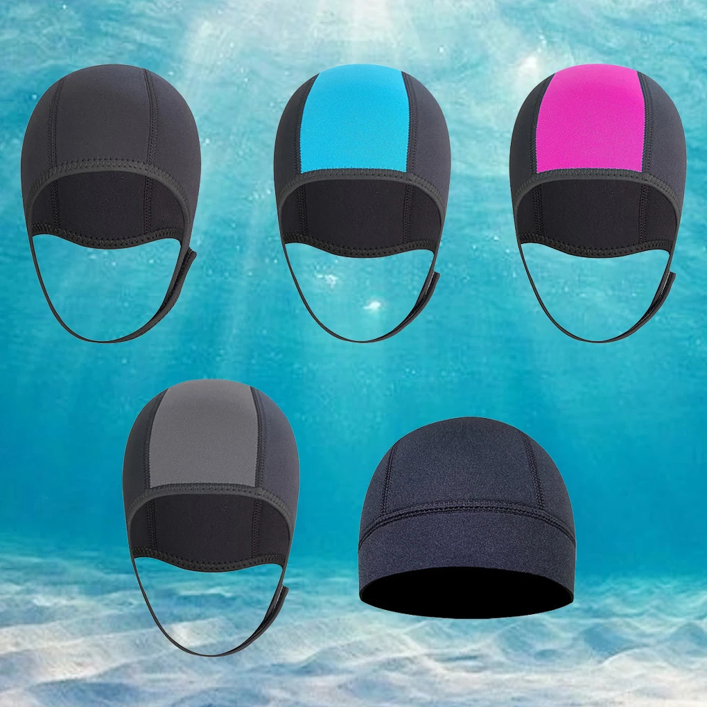 Neoprene 2 5mm Thicken Swim Thermal Hood Cap Thicken Underwater Ear Hat Training Practice Swimwear Man Women Black 250320