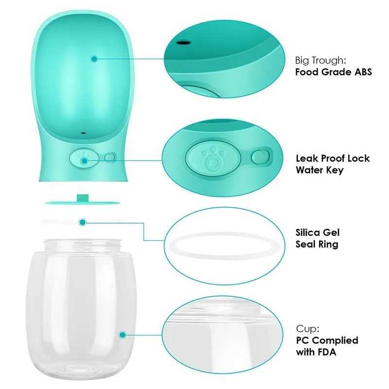350/550ML portable pet dog water bottle suitable for small dogs travel dogs puppies cats beverage bowls bulldog water dispensers Y250319