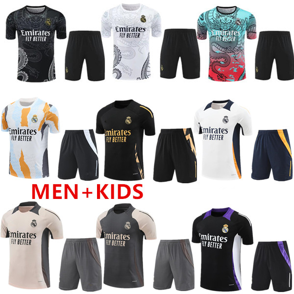 2023-2024 REAL madridES TRACKSUIT set TRAINING suit 22/23 men and kids short sleeve vest football training suit chandal futbol surveyement